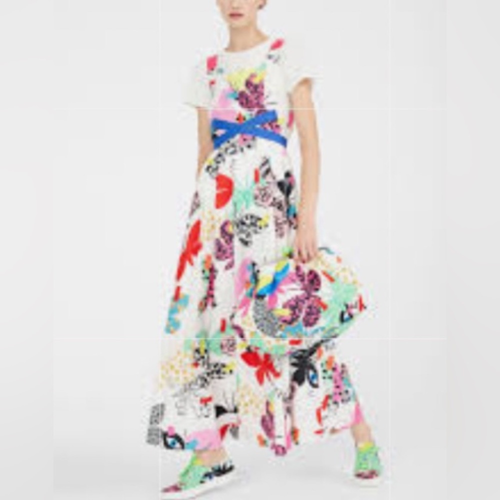 Flutter flies by Donald Cotton Dress in Bianco size 2 Weekend By Max Mar…